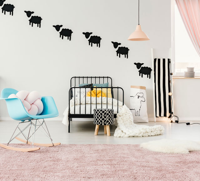 chambre enfants tapis rose